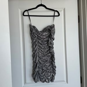 Strapless mini sparkle dress